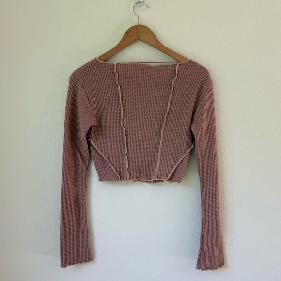 Urban Outfitters Out From Under Bella Thermal Seamed Long Sleeve | Rose | Medium - Picture 5 of 6